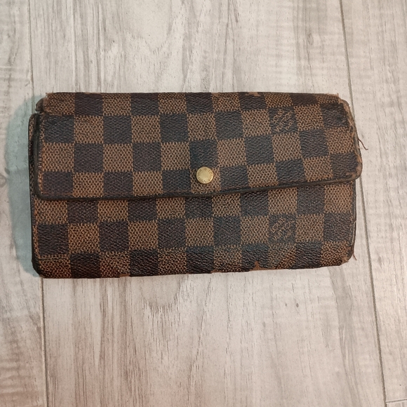 Louis Vuitton Portefeuille Sarah Long Bifold Damier Wallet Checkerboar - Picture 1 of 13